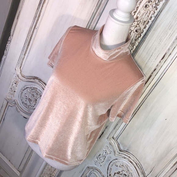 MADEWELL Soft Dusty Blush Mock Turtleneck Short Sleeve Valor Pullover Top Size S - Picture 3 of 9